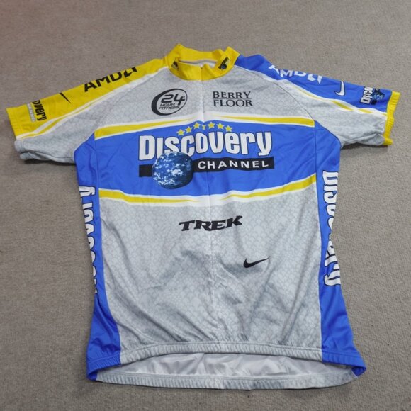Vintage Nike Cycling Jersey 2XL Discovery Double Sided 2005 Made in Italy - Picture 1 of 7
